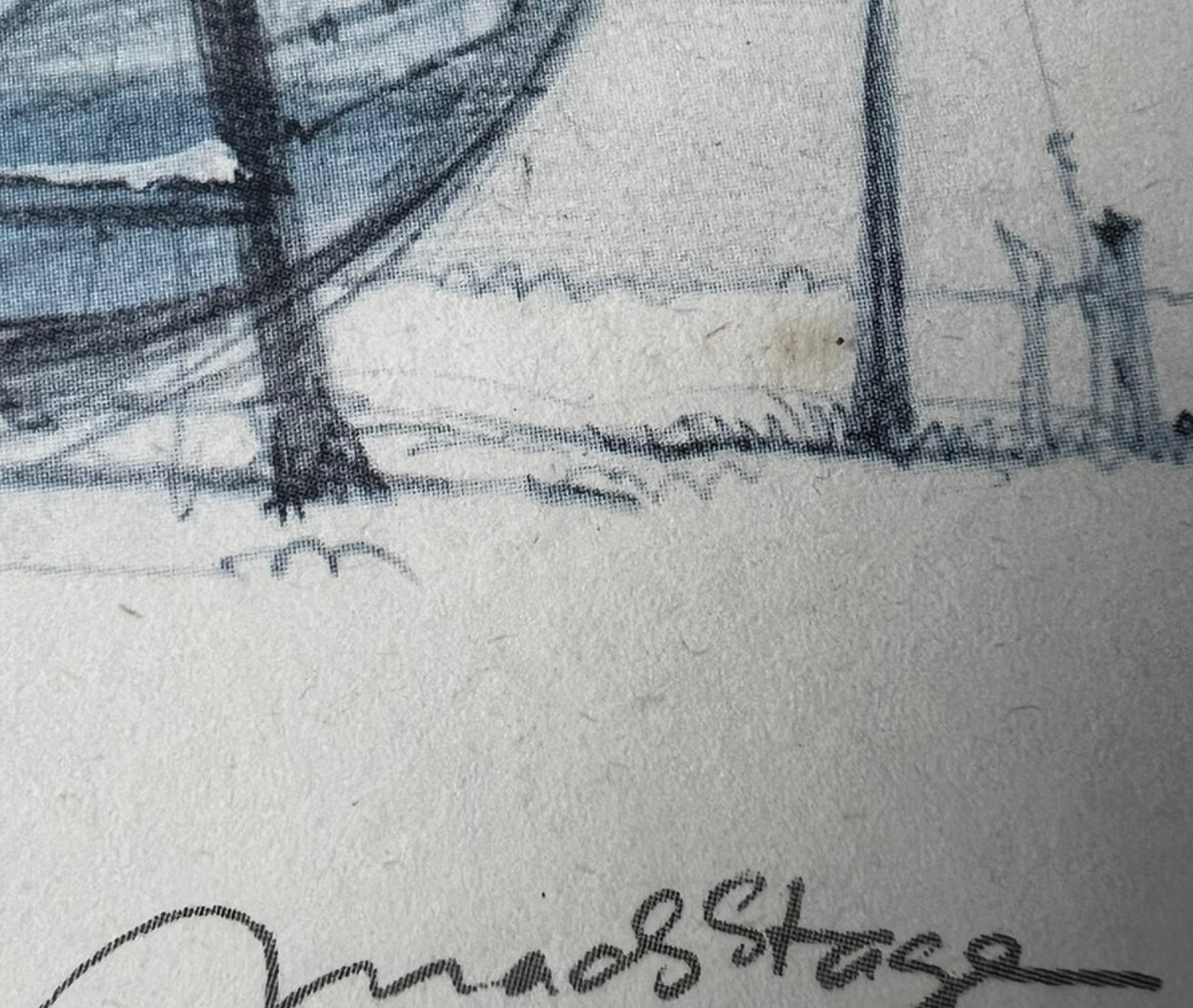 Litografia Madsa Stage (Dania) w ramie ze szkłem